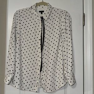 Talbots Blouse with Pearl Button Details